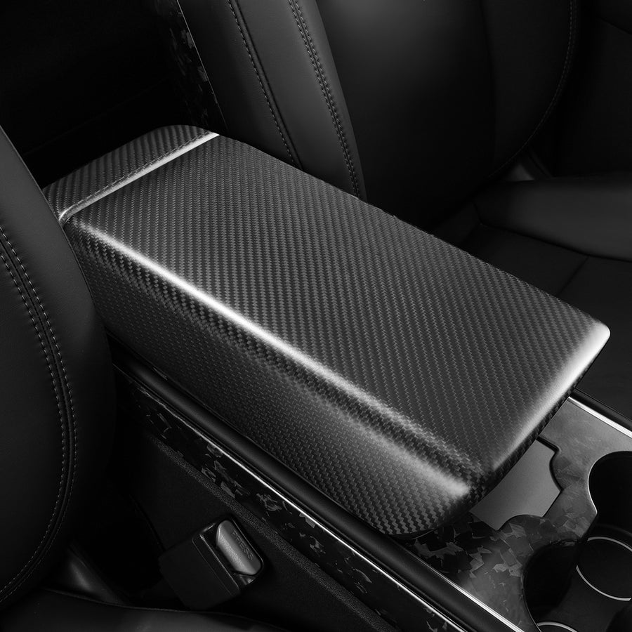 Tesla Model 3 / Y Armrest Cover-REAL MOLDED CARBON FIBER