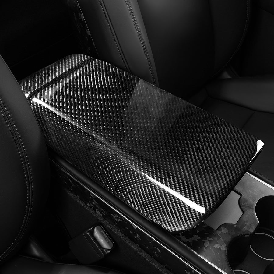 Tesla Model 3 / Y Armrest Cover-REAL MOLDED CARBON FIBER