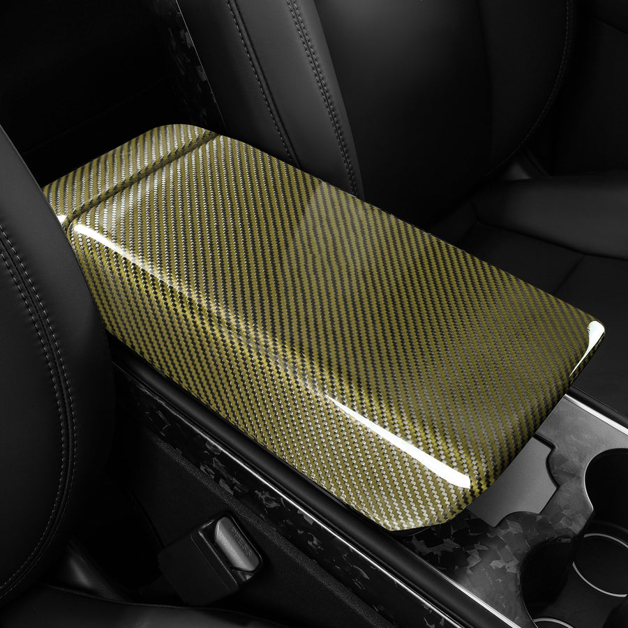 Tesla Model 3 / Y Armrest Cover-REAL MOLDED CARBON FIBER