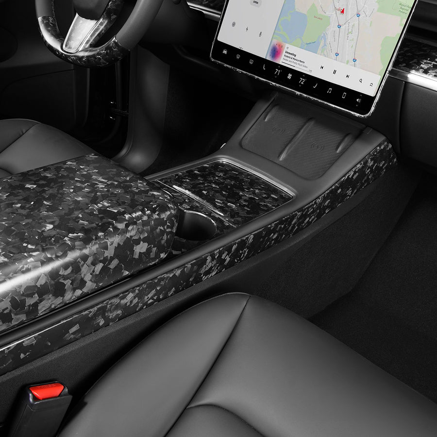 Tesla Model 3 / Y Centre Console Side Panel Caps-REAL MOLDED CARBON FIBER