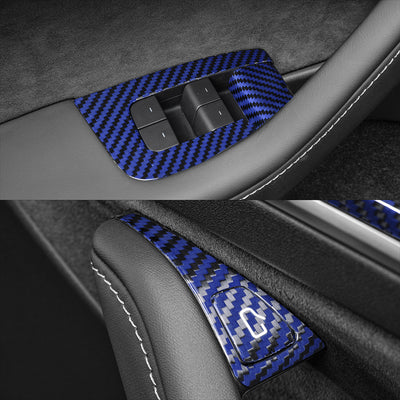 Tesla Model 3 / Y Windows & Door Switch-REAL MOLDED CARBON FIBER