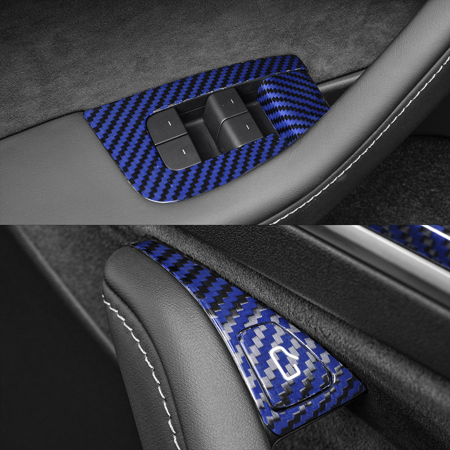 Tesla Model 3 / Y Windows & Door Switch-REAL MOLDED CARBON FIBER
