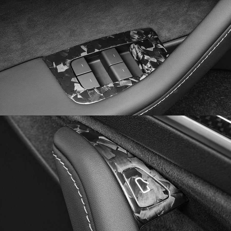 Tesla Model 3 / Y Windows & Door Switch-REAL MOLDED CARBON FIBER