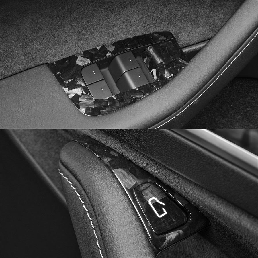 Tesla Model 3 / Y Windows & Door Switch-REAL MOLDED CARBON FIBER