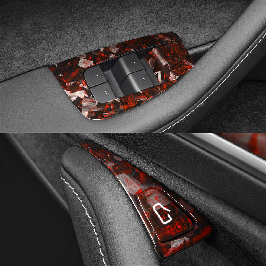 Tesla Model 3 / Y Windows & Door Switch-REAL MOLDED CARBON FIBER