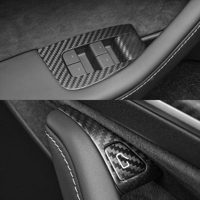 Tesla Model 3 / Y Windows & Door Switch-REAL MOLDED CARBON FIBER