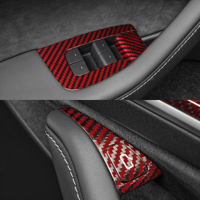 Tesla Model 3 / Y Windows & Door Switch-REAL MOLDED CARBON FIBER
