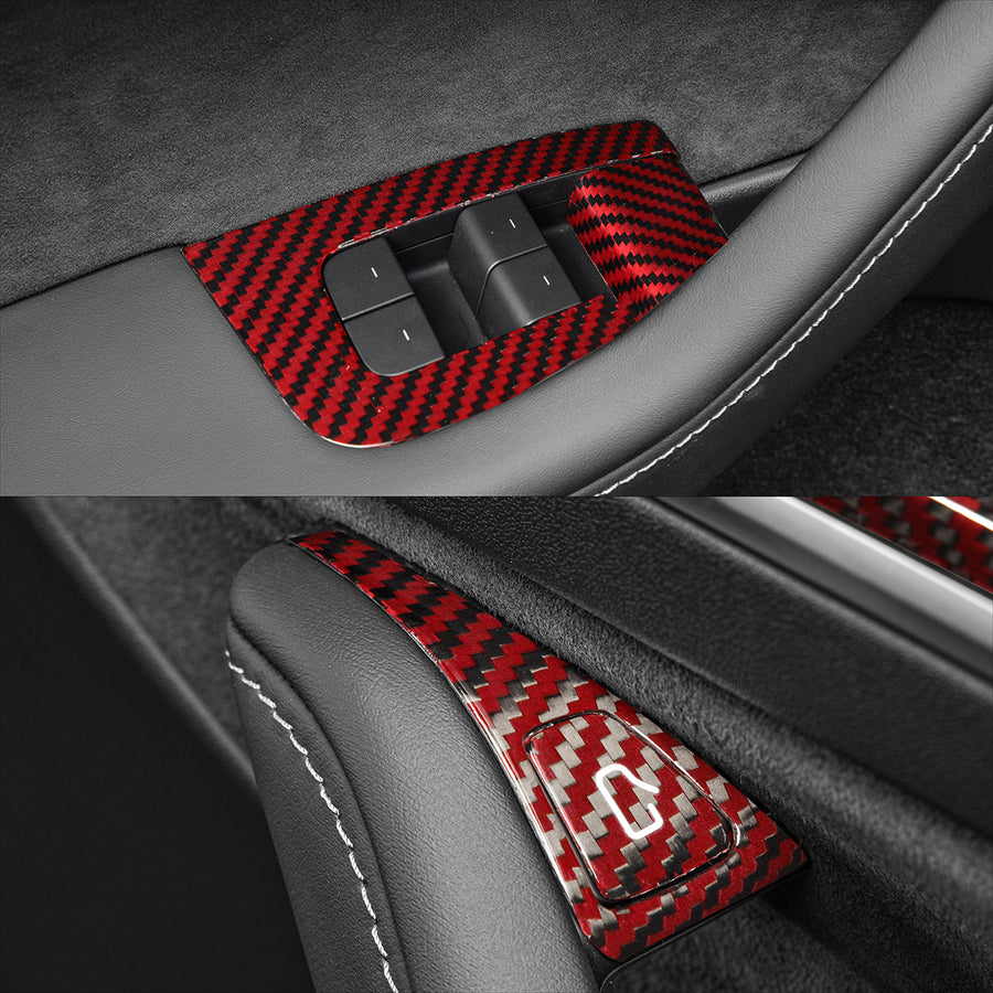 Tesla Model 3 / Y Windows & Door Switch-REAL MOLDED CARBON FIBER