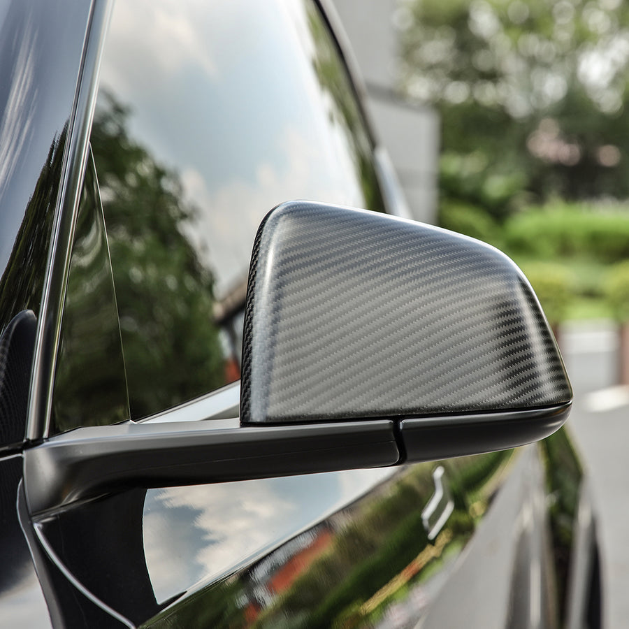 Tesla Model Y Sideview Mirror Overlay Pair-REAL MOLDED CARBON FIBER