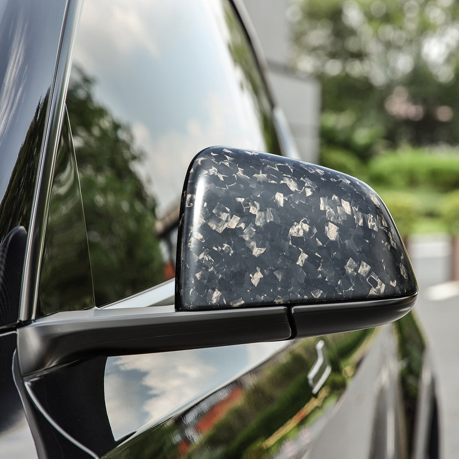 Tesla Model Y Sideview Mirror Overlay Pair-REAL MOLDED CARBON FIBER