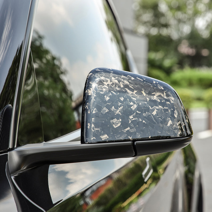 Tesla Model Y Sideview Mirror Overlay Pair-REAL MOLDED CARBON FIBER