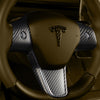 Tesla Model 3 / Y Steering Wheel Top Cap-REAL MOLDED DRY CARBON